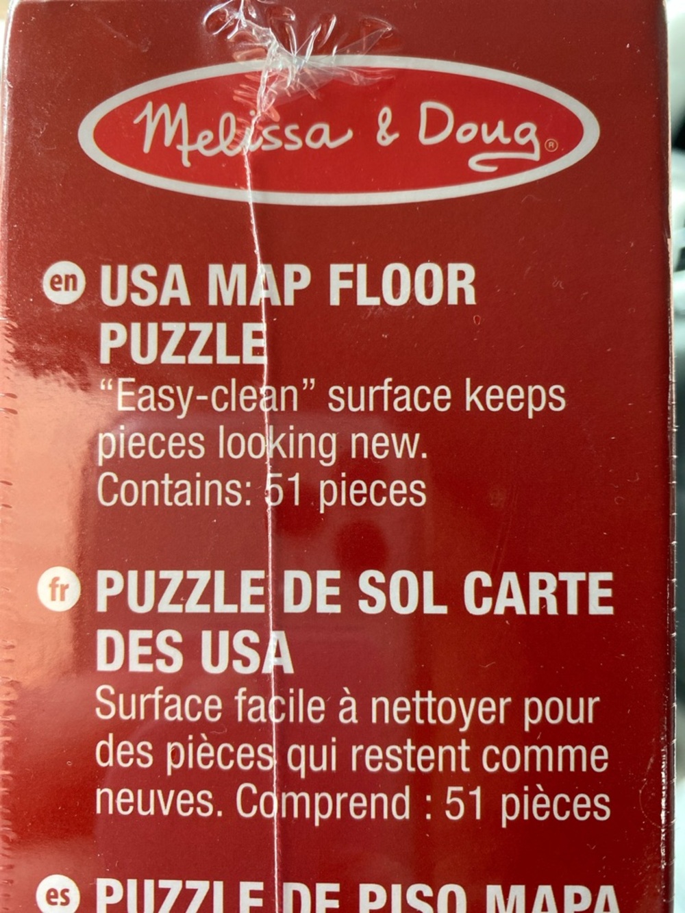 USA Map Floor Puzzle 2' x 3' Melissa & Doug 51 Pieces America Homeschool Sealed - Picture 5 of 6